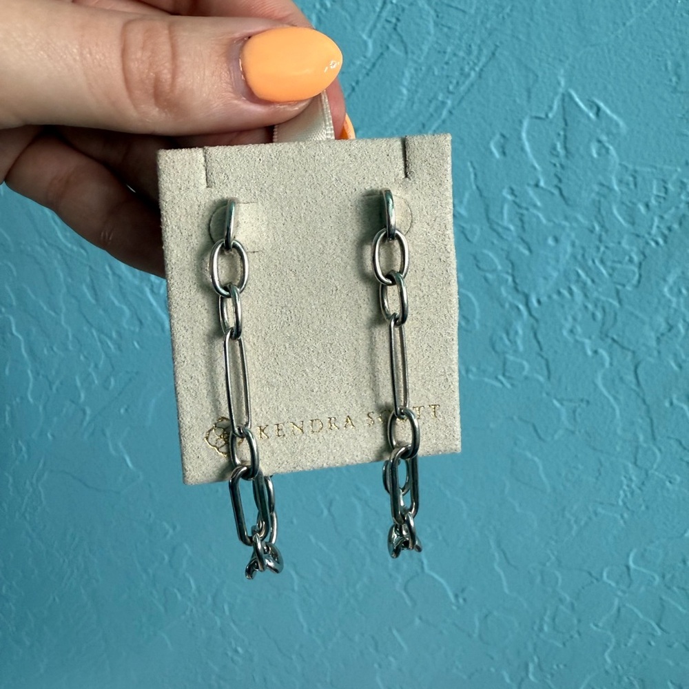 Kendra Scott Silver Ryder Linear Earrings Duster